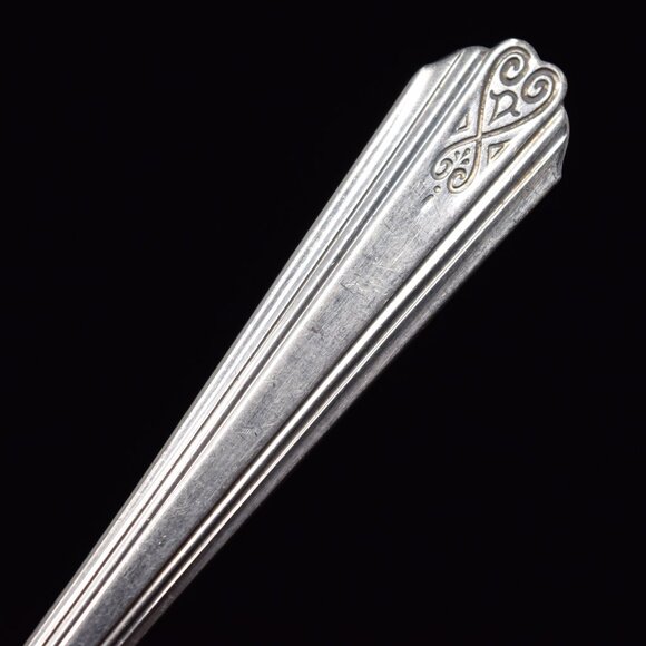 National Viceroy Plate Moderne Cocktail Seafood Fork Silverplate Fancy Heart VTG - Picture 3 of 6